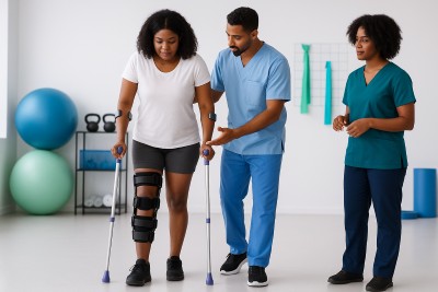 Post-surgical rehabilitation session